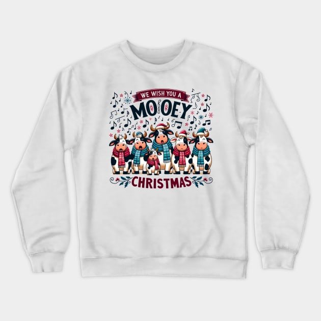 We wish you a Mooey Christmas Crewneck Sweatshirt by MZeeDesigns
